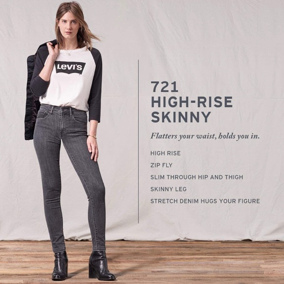 721 High Rise Skinny Jeans Jeans in Soft Black - Picture 4 of 9